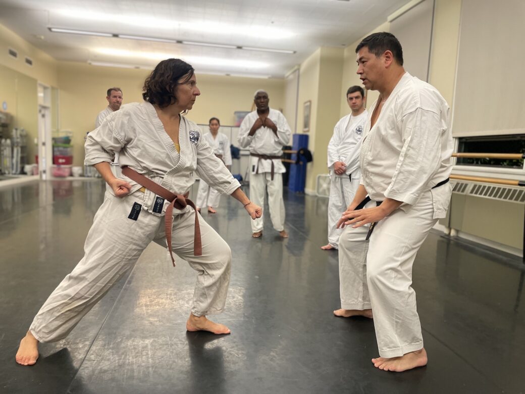Kumite (sparring) practice at San Diego Peninsula Shotokan Karate